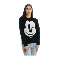 MC2 Saint Barth Rundhalset strikkejakke i svart - Elegant og behagelig dameoverdel -Dame-strikkegensere Salg unnamed file 3250