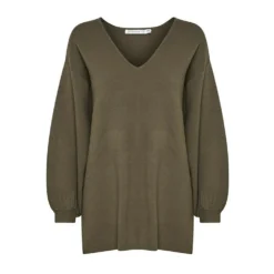 Gestuz Talligz V-Neck Sweater 10905936 Green - Elegant Strikkegenser for Damer