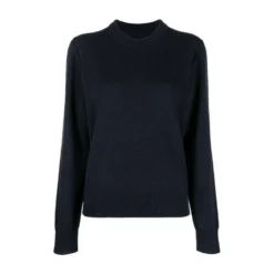 Maison Margiela Rundhalset Genser i Blå - Høy kvalitet strikkejakke for damer