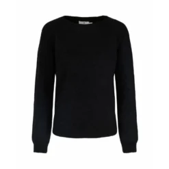 Arnie Says Rundhalset Strikkegenser i Svart - Elegant og Komfortabel Damegenser