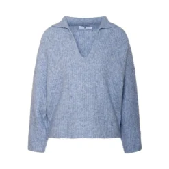 Arnie Says V-hals Strikkgenser i BlÄ - Elegant og Komfortabel Dameoverdel