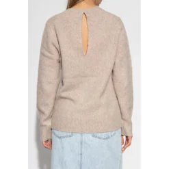 Helmut Lang Ullgenser Beige - Elegant strikkejakke for kvinner -Dame-strikkegensere Salg unnamed file 3394