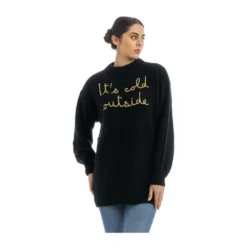 MC2 Saint Barth Rundhalset strikkejakke i svart - Elegant og behagelig dameoverdel -Dame-strikkegensere Salg unnamed file 3411