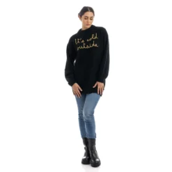 MC2 Saint Barth Rundhalset strikkejakke i svart - Elegant og behagelig dameoverdel -Dame-strikkegensere Salg unnamed file 3412