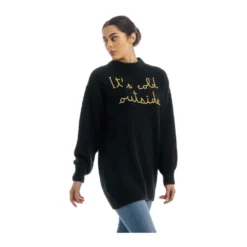 MC2 Saint Barth Rundhalset strikkejakke i svart - Elegant og behagelig dameoverdel -Dame-strikkegensere Salg unnamed file 3415