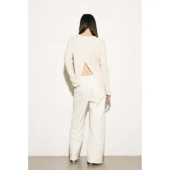 ENVELOPE 1976 Rundhalset strikkejakke i beige - Elegant og behagelig dameoverdel -Dame-strikkegensere Salg unnamed file 3429