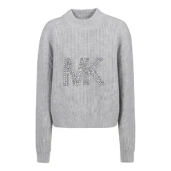 Michael Kors Rundhalset Genser i Grå - Elegant Strikkegenser for Damer