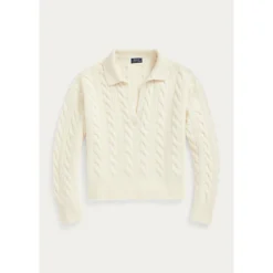 Polo Ralph Lauren V-hals Strikkegenser i Hvit - Elegant og Tidløs Stil