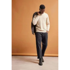 Selected Homme New Coban Lambs Ull Crew - Kelp Bone White Beige | Strikkegenser for Herre -Dame-strikkegensere Salg unnamed file 3492