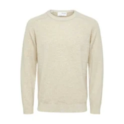 Selected Homme New Coban Lambs Ull Crew - Kelp Bone White Beige | Strikkegenser for Herre -Dame-strikkegensere Salg unnamed file 3493