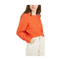 Samsøe Samsøe Nor O-n Short 7355 Alpakka og Ull Genser i Oransje - Dame Strikkejakker & Gensere -Dame-strikkegensere Salg unnamed file 354