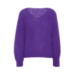 American Dreams Milana Mohair Knit Deep Purple Overdel - Elegant Strikkejakke for Damer