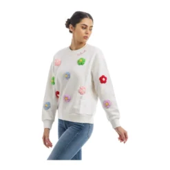 MC2 Saint Barth Rundhalset strikkejakke i hvit - Elegant og behagelig dameoverdel -Dame-strikkegensere Salg unnamed file 3552