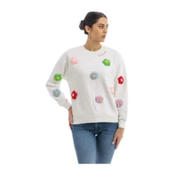 MC2 Saint Barth Rundhalset strikkejakke i hvit - Elegant og behagelig dameoverdel -Dame-strikkegensere Salg unnamed file 3556