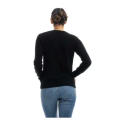 MC2 Saint Barth Rundhalset Strikkegenser i Svart - Elegant og Komfortabel