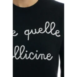 MC2 Saint Barth Rundhalset Strikkegenser i Svart - Elegant og Komfortabel -Dame-strikkegensere Salg unnamed file 3559