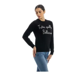 MC2 Saint Barth Rundhalset Strikkegenser i Svart - Elegant og Komfortabel -Dame-strikkegensere Salg unnamed file 3560