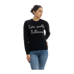 MC2 Saint Barth Rundhalset Strikkegenser i Svart - Elegant og Komfortabel -Dame-strikkegensere Salg unnamed file 3561