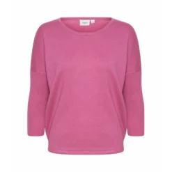 Saint Tropez Rundhalset strikkejakke i rosa - Elegant og behagelig dameoverdel -Dame-strikkegensere Salg unnamed file 3584