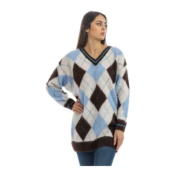 MC2 Saint Barth V-hals strikkejakke i blå - Elegant og behagelig dameoverdel -Dame-strikkegensere Salg unnamed file 3598