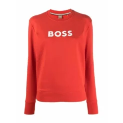 Hugo Boss Rød Rundhalset Genser - Elegant Strikkegenser for Damer