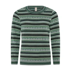 Skovhuus O-Neck Pullover Green - Elegant strikkejakke for damer