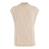 Moscow Sleeveless Knitwear Beige - Elegant Dame Overdeler i Strikk