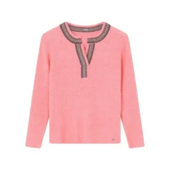 Gustav Aja Rib Knit Pink - Elegant strikkejakke for damer