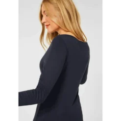 Street One Sweater Blue - Dame Overdeler Strikkejakker & Gensere