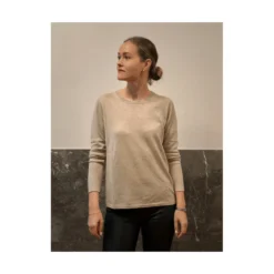 Tricot Sweater Beige - Elegant strikkejakke for damer