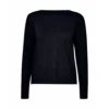 PULZ Jeans Sara Boatneck Pullover Genser i Svart - Elegant og Komfortabel