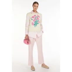 Max Mara Weekend Rundhalset strikkejakke i beige - Elegant og behagelig