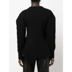 Alexander McQueen Rundhalset Strikkgenser i Svart | Elegant Dameoverdel -Dame-strikkegensere Salg unnamed file 3859