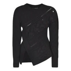 Alexander McQueen Rundhalset Strikkgenser i Svart | Elegant Dameoverdel -Dame-strikkegensere Salg unnamed file 3861