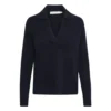 InWear Yumo Polo Pullover Blå - Elegant strikkejakke for kvinner