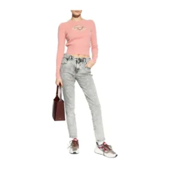 Diesel M-AREESA Logo Sweater Pink - Dame Overdeler Strikkejakker & Gensere -Dame-strikkegensere Salg unnamed file 389