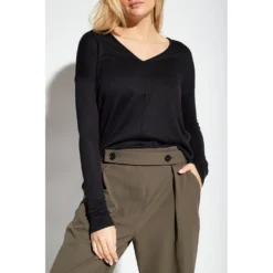 Rag & Bone V-hals Strikkgenser i Svart - Elegant og Tidløs Dameoverdel -Dame-strikkegensere Salg unnamed file 3897