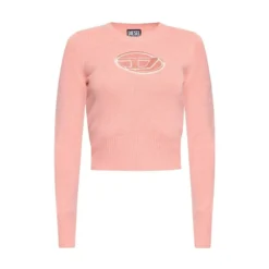 Diesel M-AREESA Logo Sweater Pink - Dame Overdeler Strikkejakker & Gensere -Dame-strikkegensere Salg unnamed file 390
