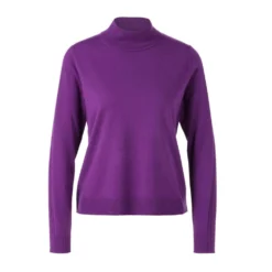 Marc Cain Rundhalset strikkejakke i lilla - Elegant og behagelig damegenser