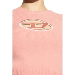Diesel M-AREESA Logo Sweater Pink - Dame Overdeler Strikkejakker & Gensere -Dame-strikkegensere Salg unnamed file 391