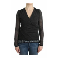 Ermanno Scervino Stretch Langermet Genser i Grå - Elegant og Komfortabel -Dame-strikkegensere Salg unnamed file 3918