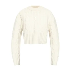 Ami Paris Ullgenser Beige - Elegant og komfortabel strikkejakke for kvinner -Dame-strikkegensere Salg unnamed file 3937