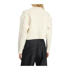 Ami Paris Ullgenser Beige - Elegant og komfortabel strikkejakke for kvinner -Dame-strikkegensere Salg unnamed file 3938