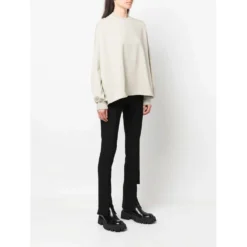 Rick Owens Rundhalset Strikkgenser i Beige | Dame Overdeler