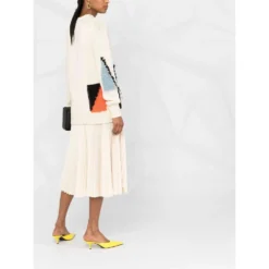 Jil Sander Hvit Rundhalset Genser - Elegant Strikkejakke for Damer -Dame-strikkegensere Salg unnamed file 3951