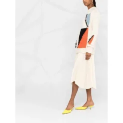 Jil Sander Hvit Rundhalset Genser - Elegant Strikkejakke for Damer -Dame-strikkegensere Salg unnamed file 3957