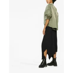 Sacai Round-neck Knitwear Green - Elegant Dame Overdeler Strikkejakke