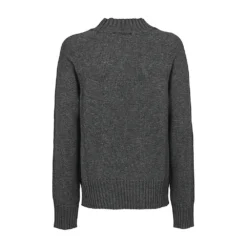 Liviana Conti Rundhalset strikkejakke i grått - Elegant og behagelig damegenser