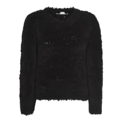 Stella McCartney Rundhalset strikkejakke i svart - Bærekraftig luksusdesign -Dame-strikkegensere Salg unnamed file 3984