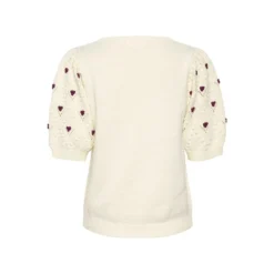 Karen by Simonsen Rundhalset Strikkegenser i Beige - Elegant og Komfortabel Damegenser